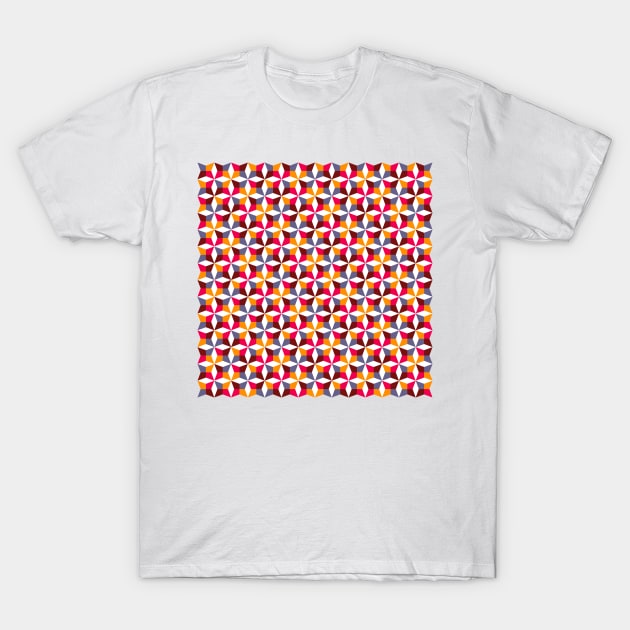 Geometric Diamond Pattern (Autumn Colours) T-Shirt by John Uttley